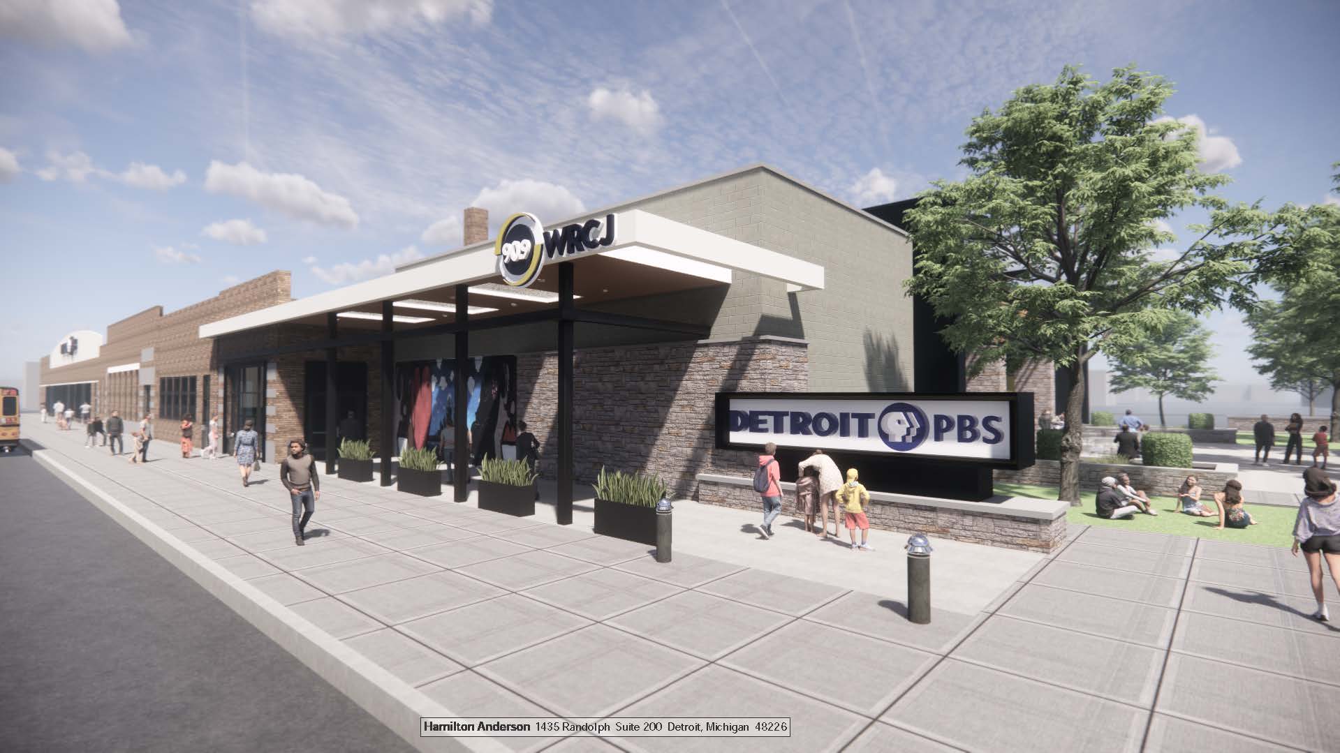 09 – Detroit PBS Exterior Rendering Main Credit Hamilton Anderson