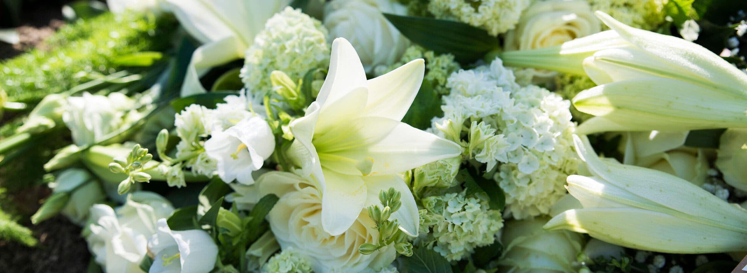 white funeral flowers
